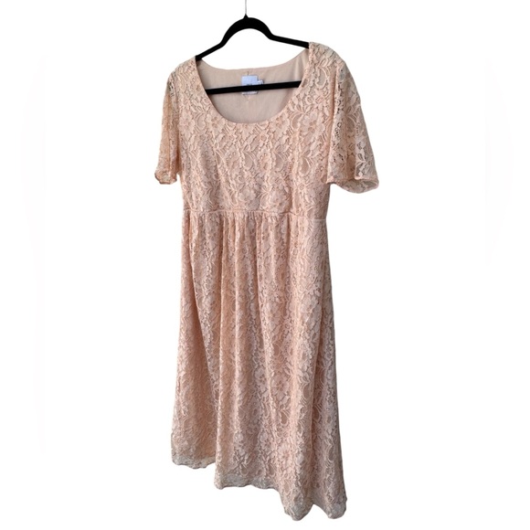 ASOS Pink Lace Maternity Dress size 14 - Picture 3 of 8